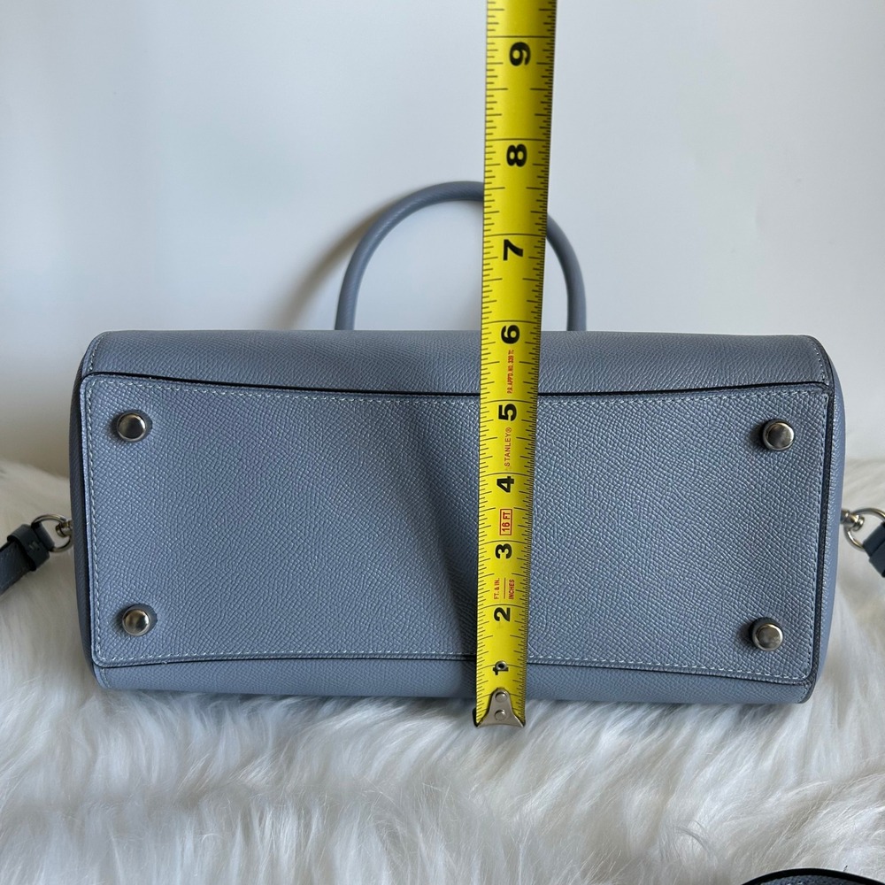 Coach Rowan Twilight Blue Crossgrain Leather Satchel New - Picture 9 of 9